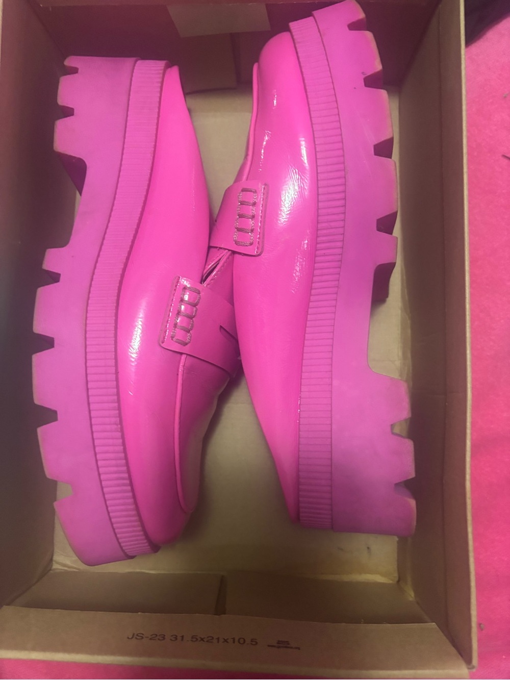 Jessica Simpson Hot Pink Patent Platform Loafers